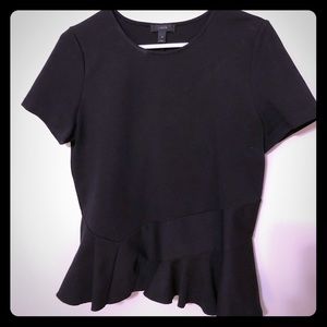 JCrew Black peplum top